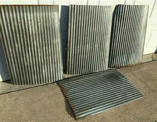 4 Galvanized Tin Sheets, Roof Ceiling Sink Backsplash, Architecture Salvage S,
